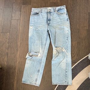 Zara Faded Blue Denim Jeans